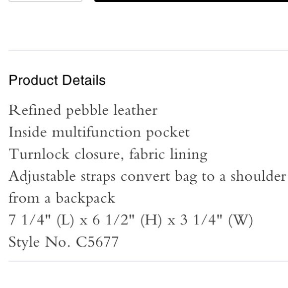 NWT Coach Convertible Mini Backpack, pebble leather, shoulder back or backpack - Picture 5 of 5